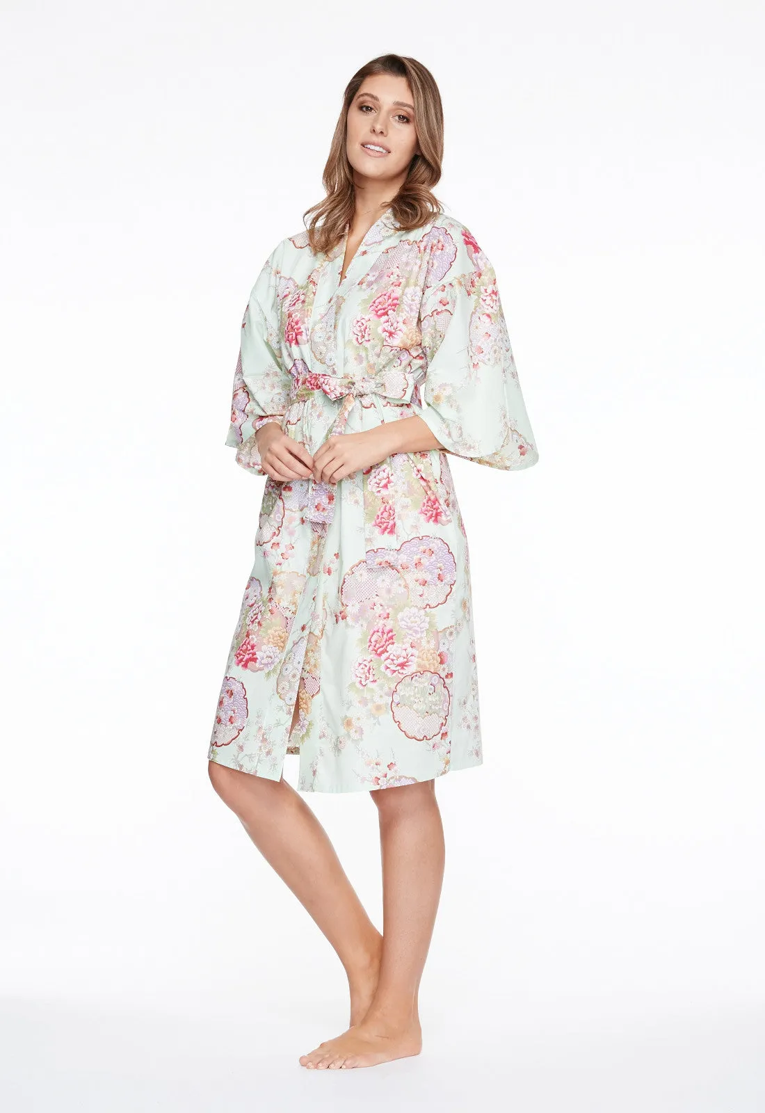 Graceful Circles Cotton Short Happi Coat Kimono