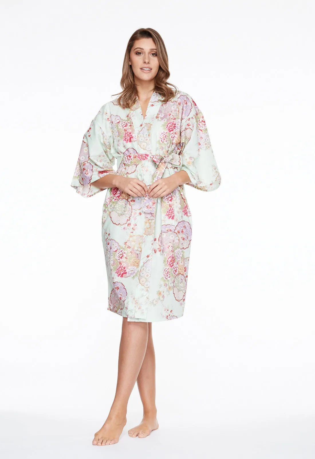 Graceful Circles Cotton Short Happi Coat Kimono