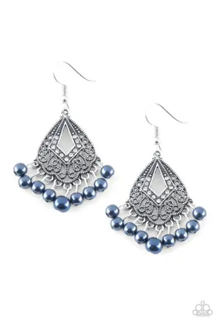 Gracefully Gatsby Earrings - Blue - Paparazzi Accessories