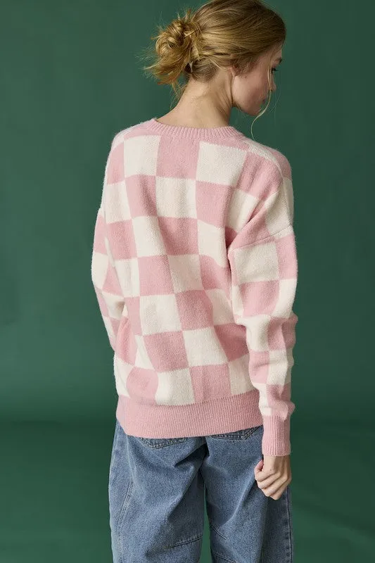 Gracie Oversized Checkered Sweater