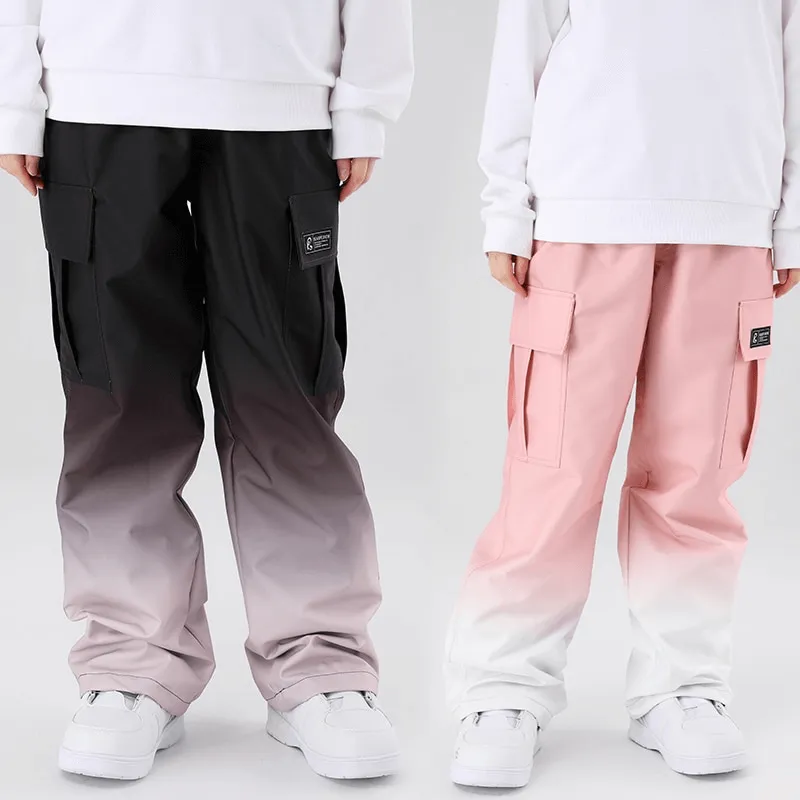 Gradient Loose Snowboard Pants with Large Sides Pockets - SF0933