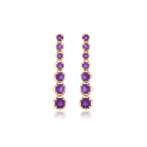 Graduated Amethyst Tennis Studs