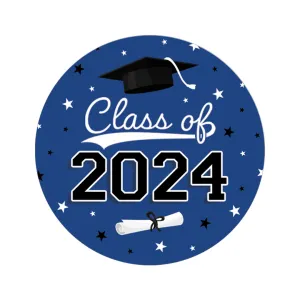 Graduation Class of 2024: Graduation Party Favors Circle Stickers for Envelopes, Bag Seals - 10 School Colors - 40 Stickers