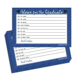 Graduation Party Class of 2024: Graduation Advice Cards – 11 School Colors - 25 Cards