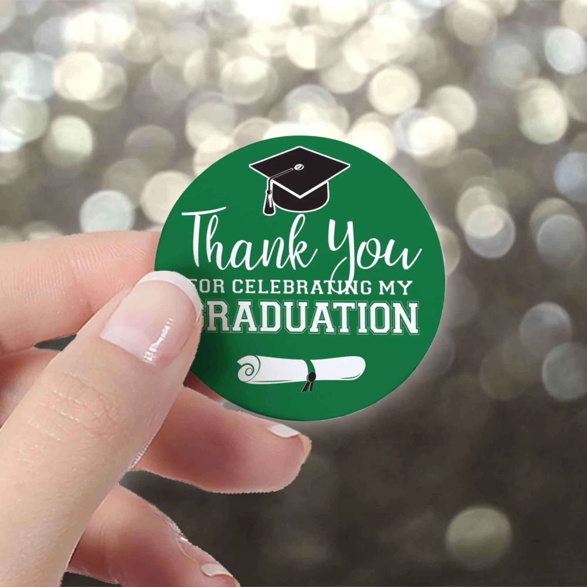 Graduation Party Class of 2024: Thank You Sticker Labels  - 11 School Colors - 40 Stickers