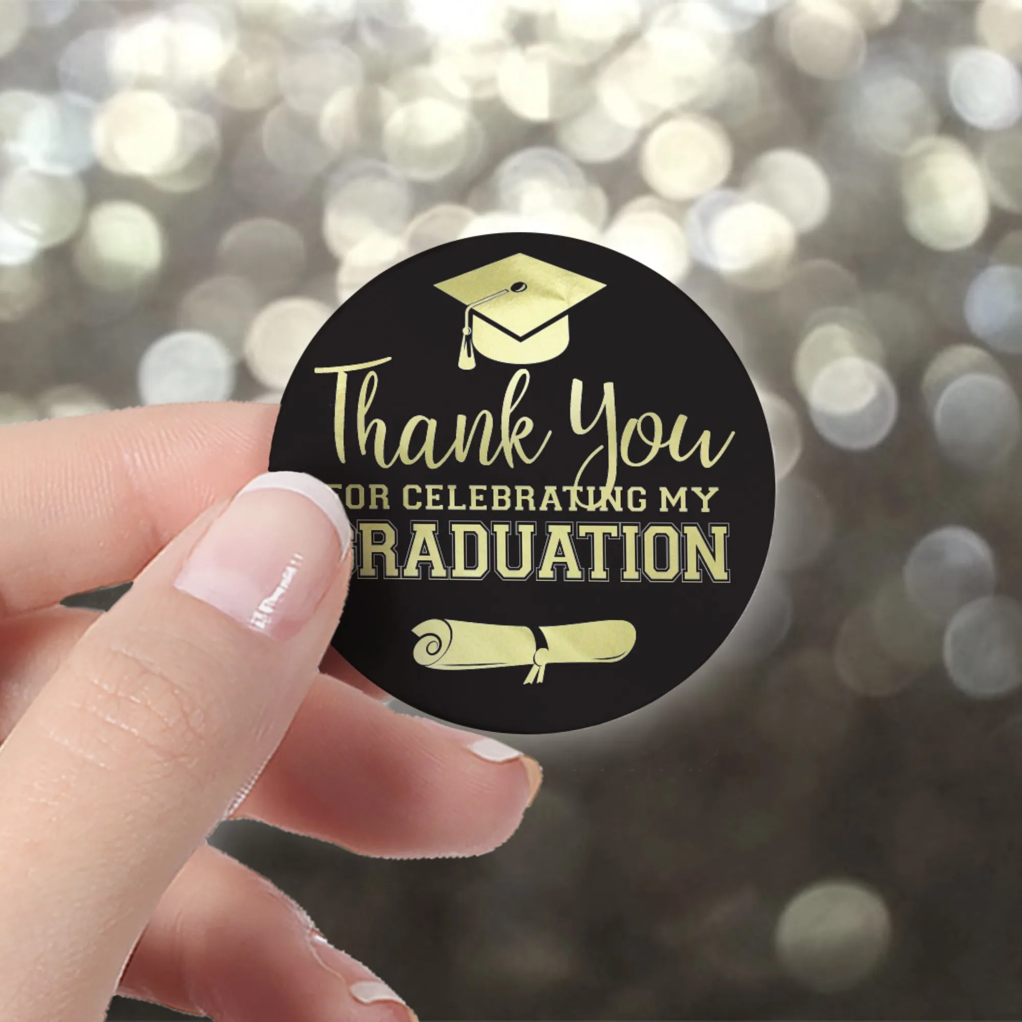 Graduation Party Class of 2024: Thank You Sticker Labels  - 11 School Colors - 40 Stickers