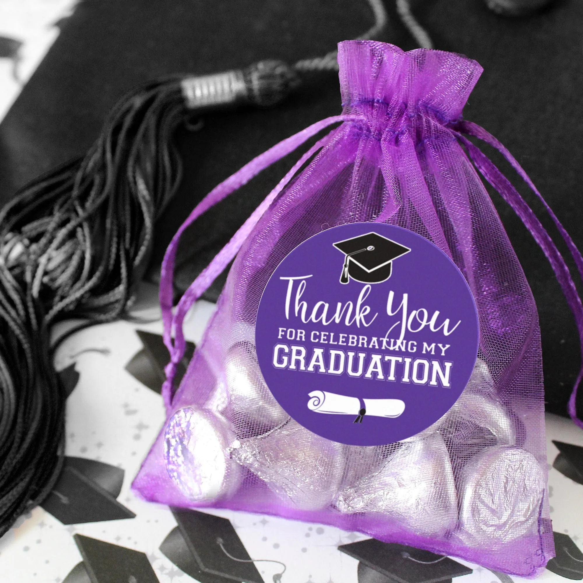 Graduation Party Class of 2024: Thank You Sticker Labels  - 11 School Colors - 40 Stickers