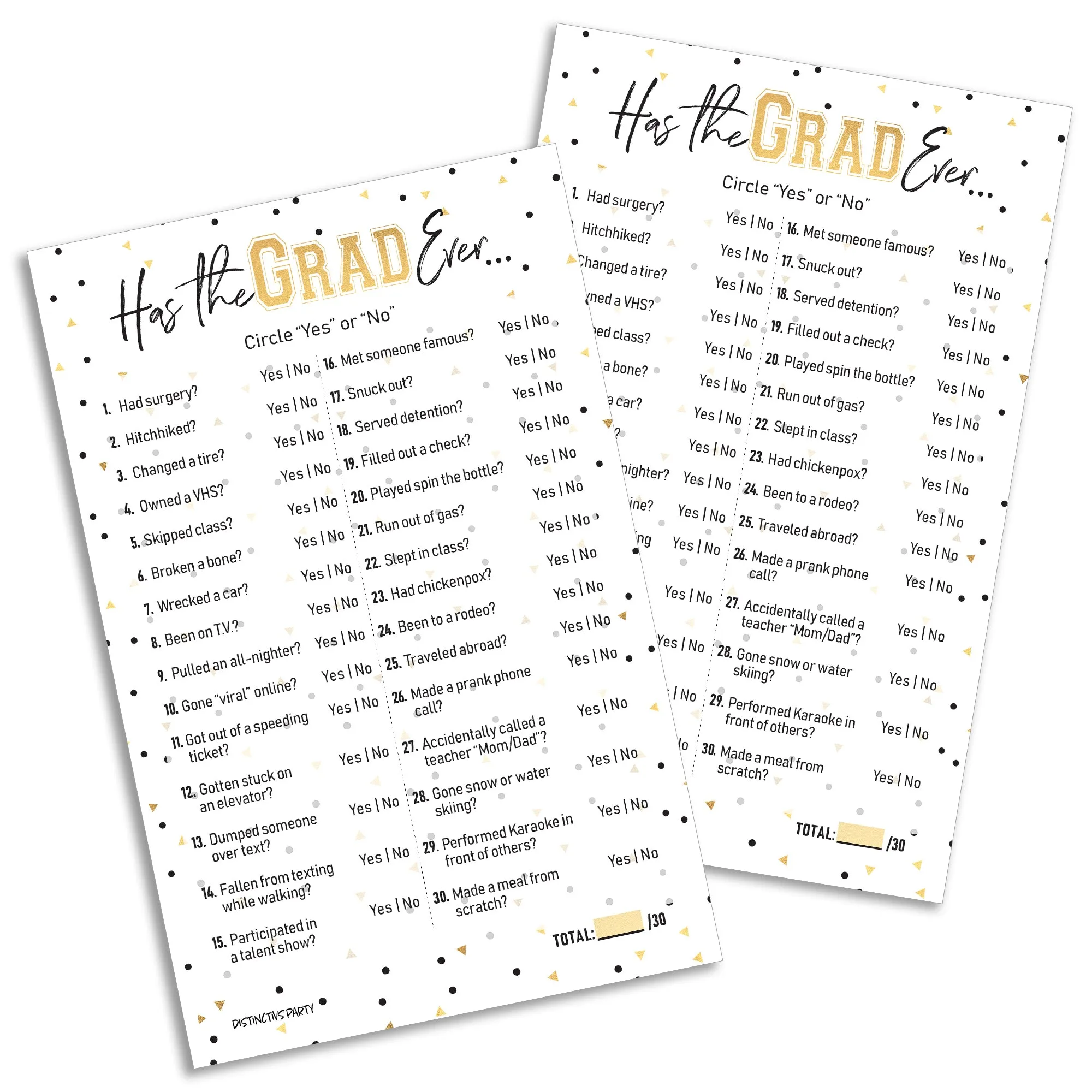 Graduation Party Game: Has the Grad Ever Class of 2024 Graduation Party Activity - 25 Cards