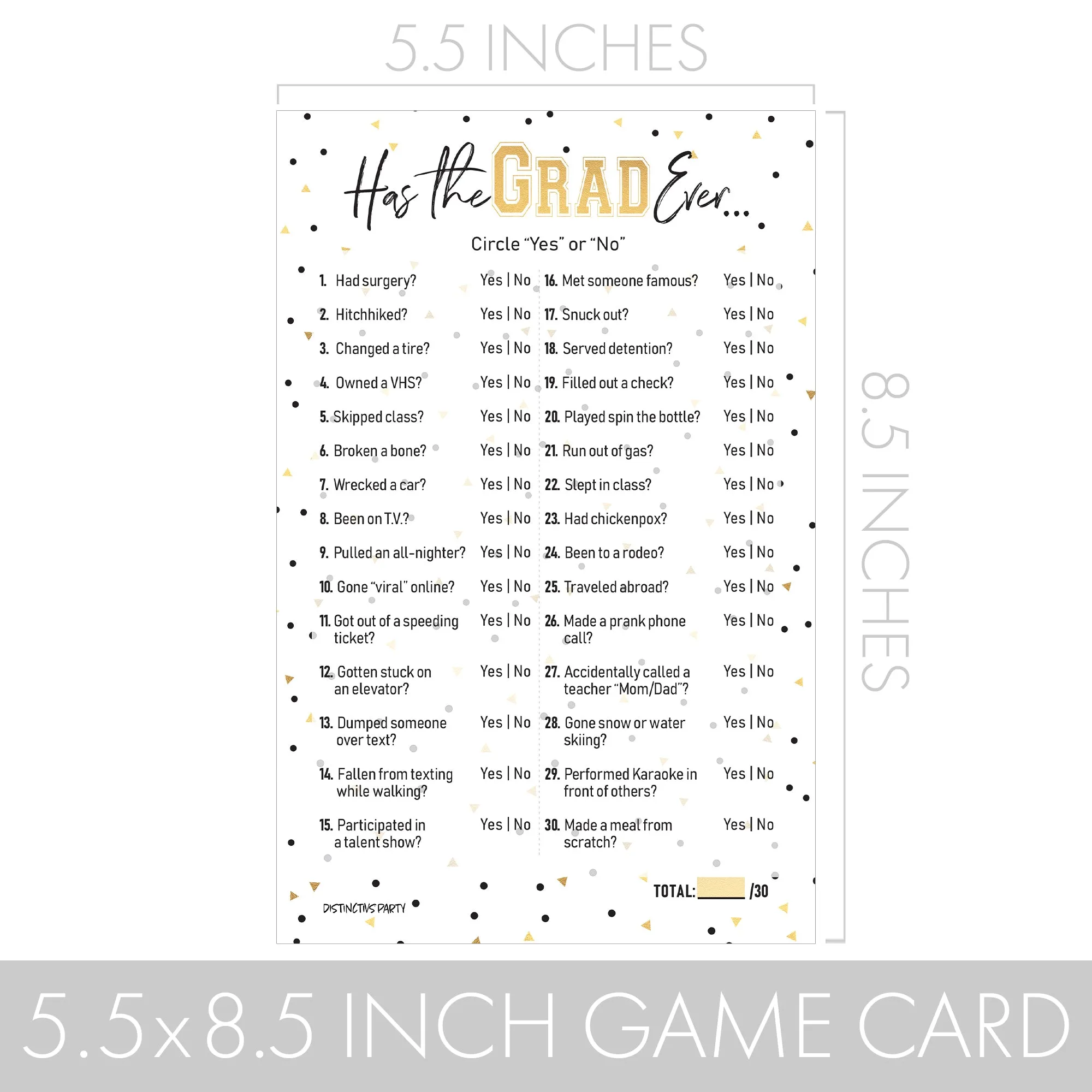 Graduation Party Game: Has the Grad Ever Class of 2024 Graduation Party Activity - 25 Cards