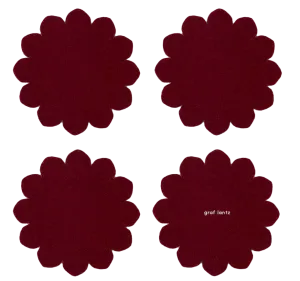 Graf Lantz Crest Merino Wool Coaster – Burgundy – 4 Pack