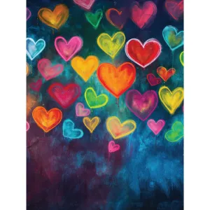 Graffiti Hearts Printed Backdrop