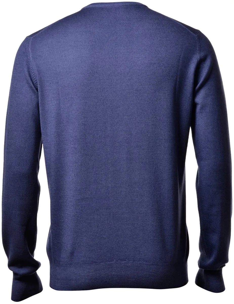 Gran Sasso Classic Merino V Neck Indigo