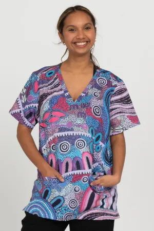 Grandmother's Country (No. 5) Women’s Three Pocket Scrub Top