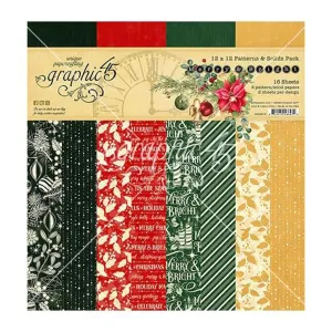 Graphic 45 Collection Pack 12"x 12" Patterns & Solids - Merry & Bright