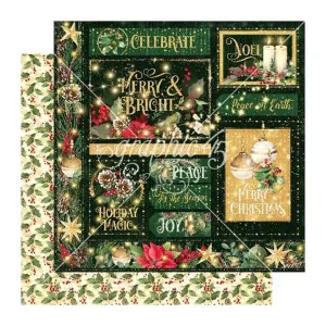 Graphic 45 Merry & Bright Double-Sided Cardstock 12"x 12" - Merry & Bright