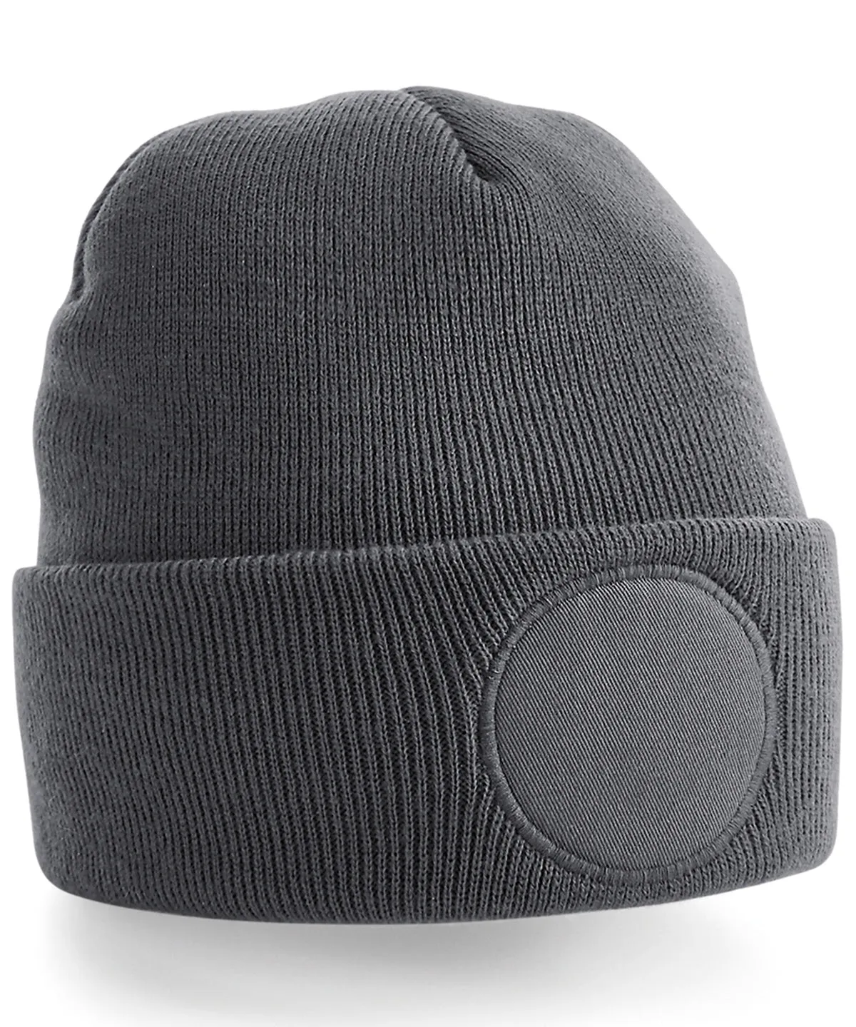 Graphite Grey - Circular patch beanie