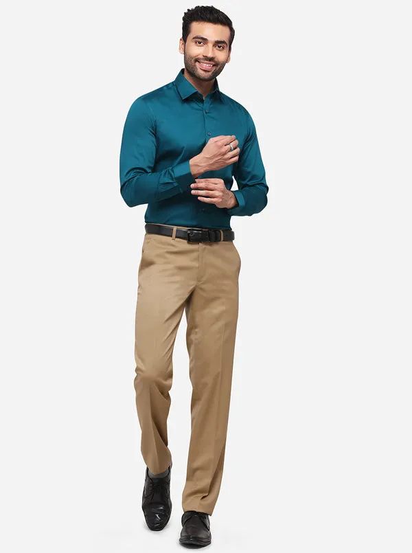 Grass Green Solid Slim Fit Party Wear Shirt | Wyre