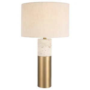 Gravitas Elegant Brass & Stone Lamp