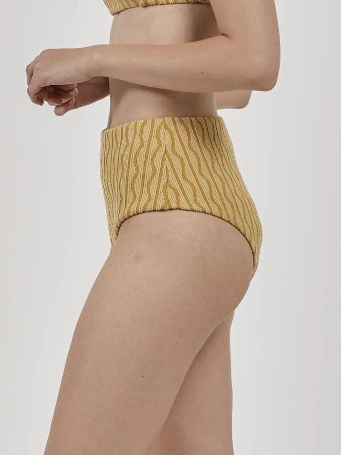 Gravitation High Waist Bikini Bottom - Mineral Yellow