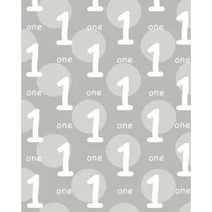 Gray 1st Birthday Printed Backdrop