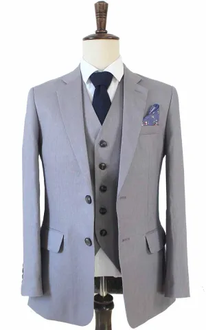 GRAY 3 PIECE LINEN SUIT