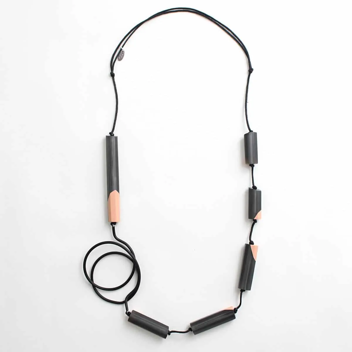 Gray and Peach Noreen Statement Necklace