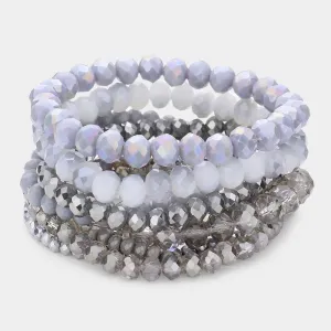 Gray Bead Stretch Bracelets