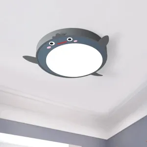 Gray Cartoon Animals Acrylic Flush Light: LED Close to Ceiling Fixture for Bedroom