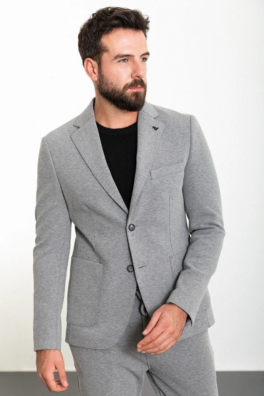 Gray Casual Summer Suit