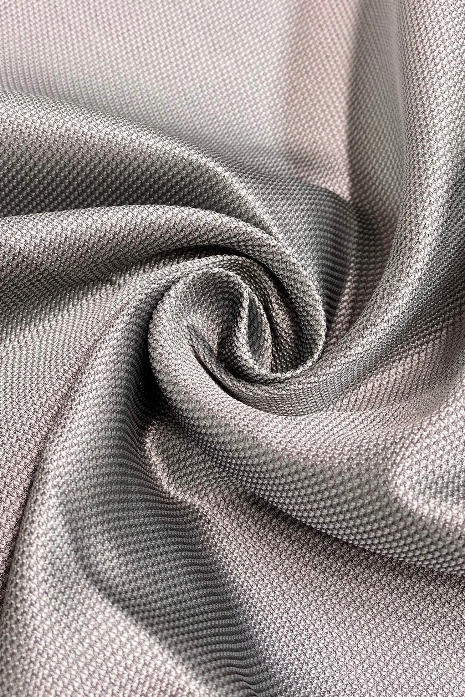 Gray Dawn Italian Silk Blend Mikado Pique Fabric