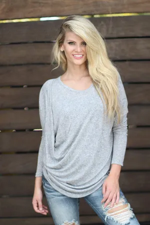 Gray Draped Top