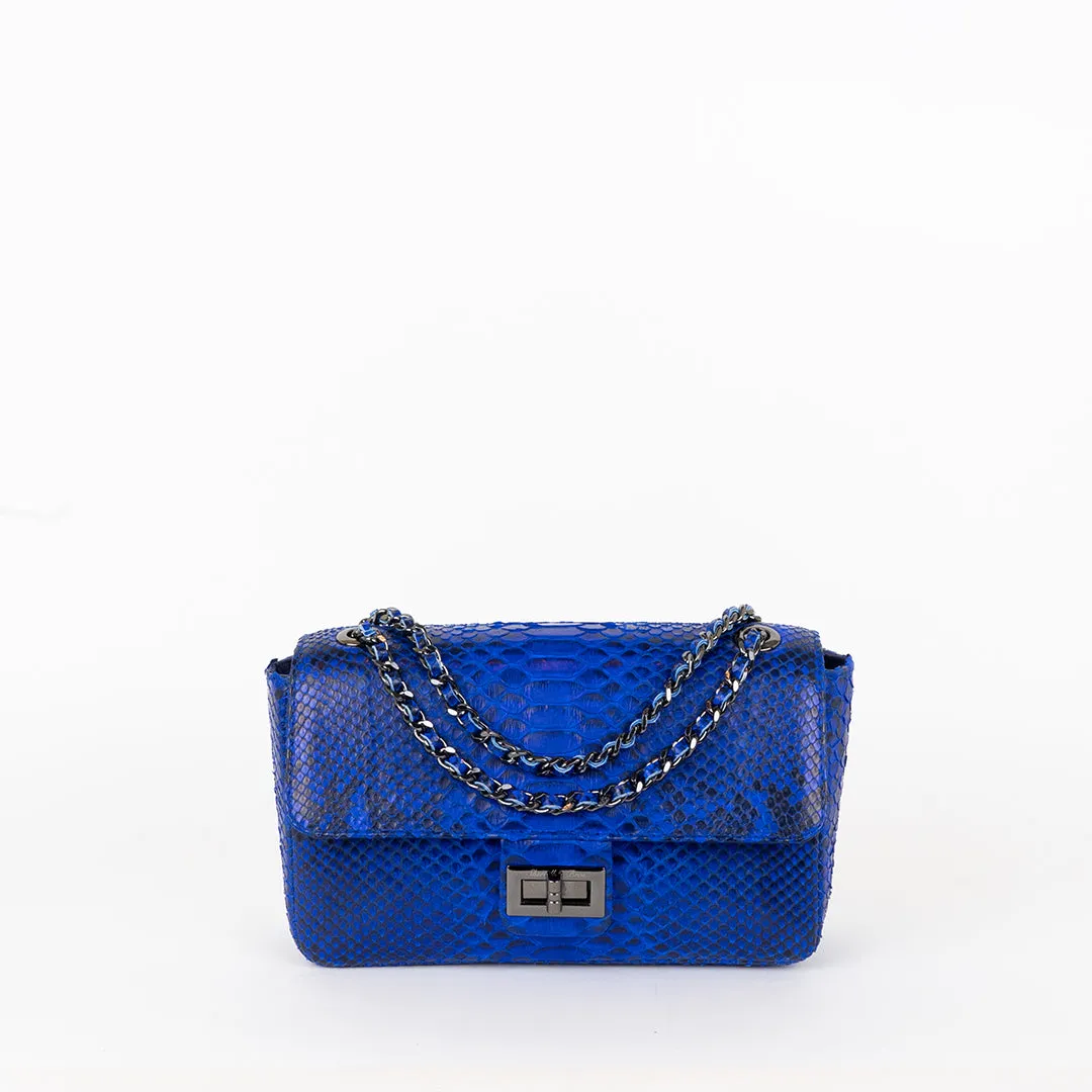 Gray Genuine Python Shoulder Bag "Maggie"