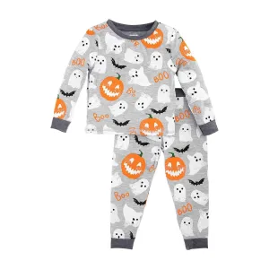 Gray Glow-In-The-Dark Halloween Pajama Set