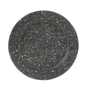 Gray Granite Enamelware Salad Plate Set