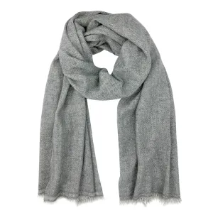 Gray Handloom Cashmere Scarf by SLATE   SALT