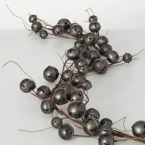 Gray Jingle Bell Twig Garland