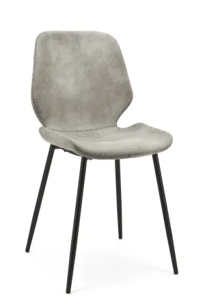 Gray Leather Dining Chairs (2) | By-Boo Seashell