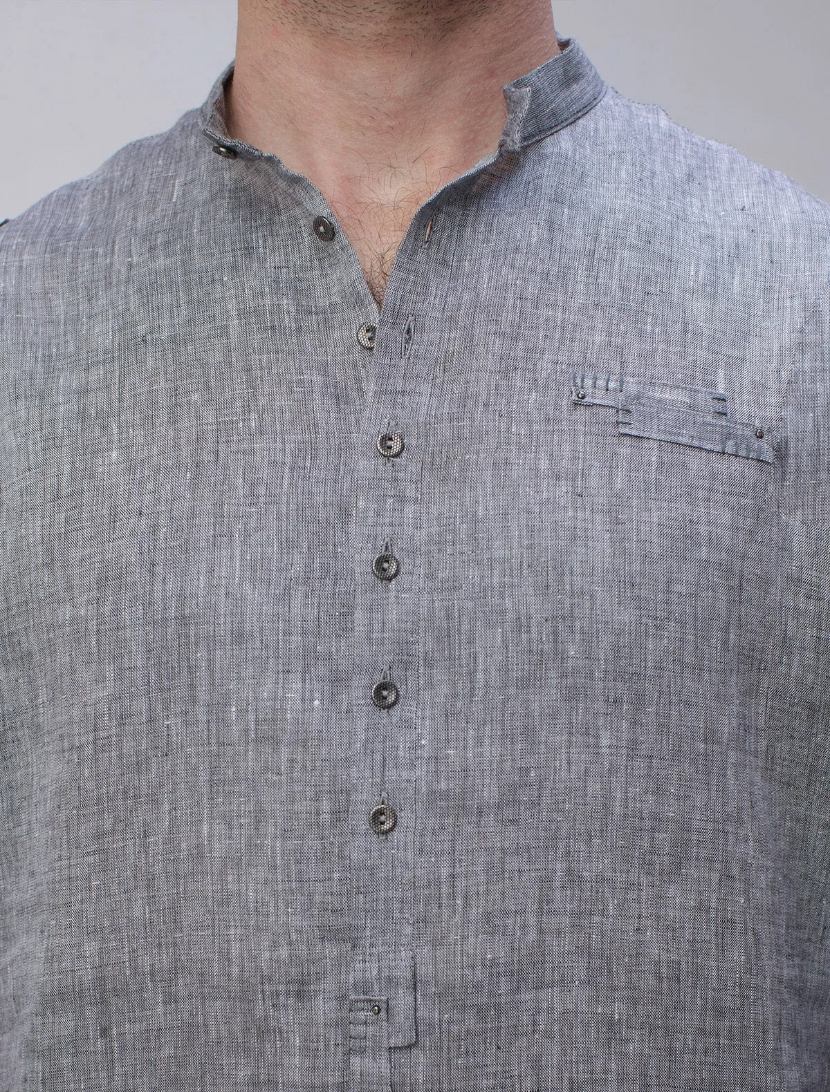 GRAY LINEN KURTA PAJAMA