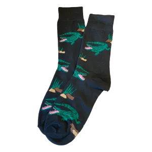 Gray or Black Socks with Lively Green Gators