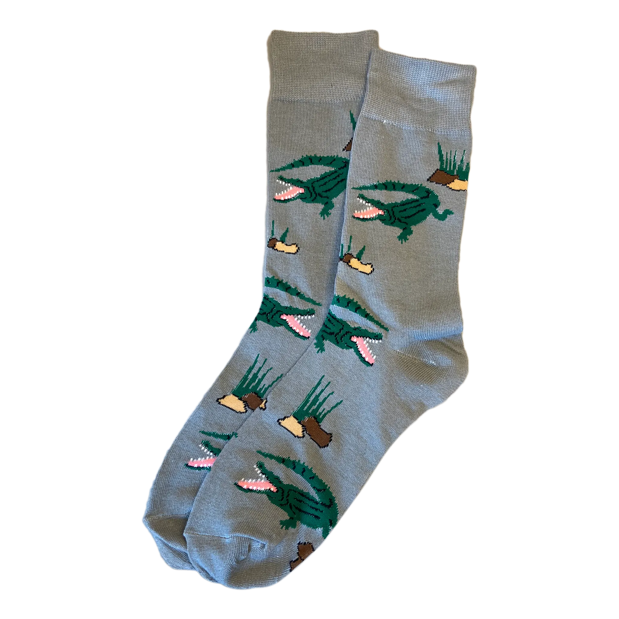 Gray or Black Socks with Lively Green Gators