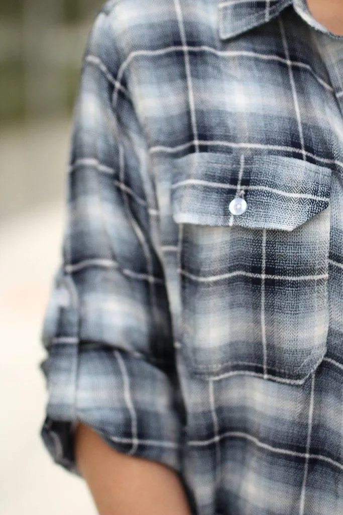 Gray Plaid Shirt