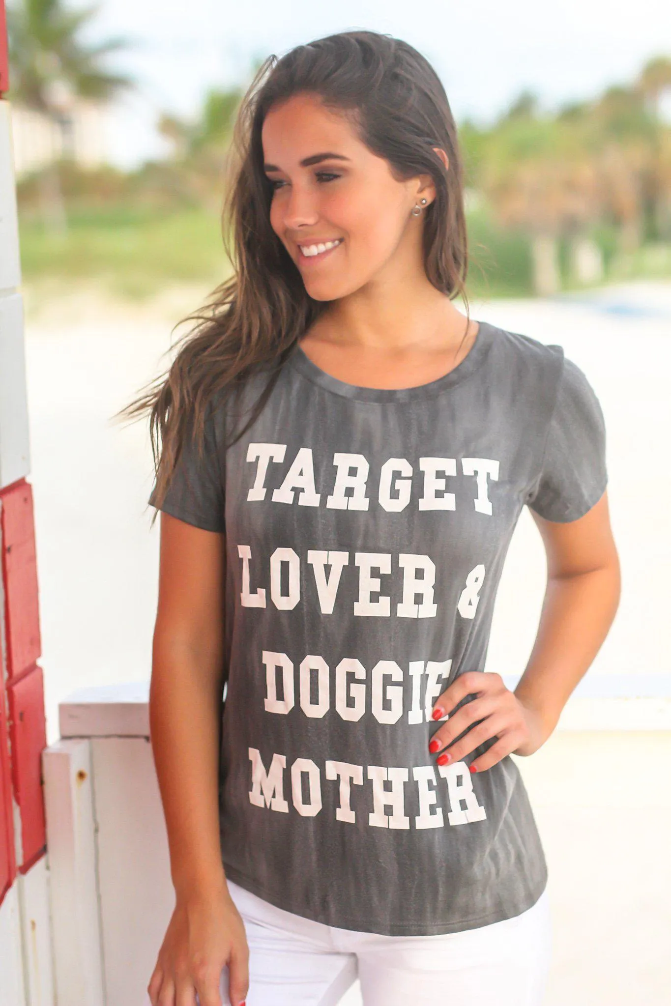 Gray "Doggie Mother" Tie Dye Top