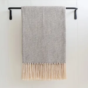 Gray Slate Marled Handwoven Cotton Throw