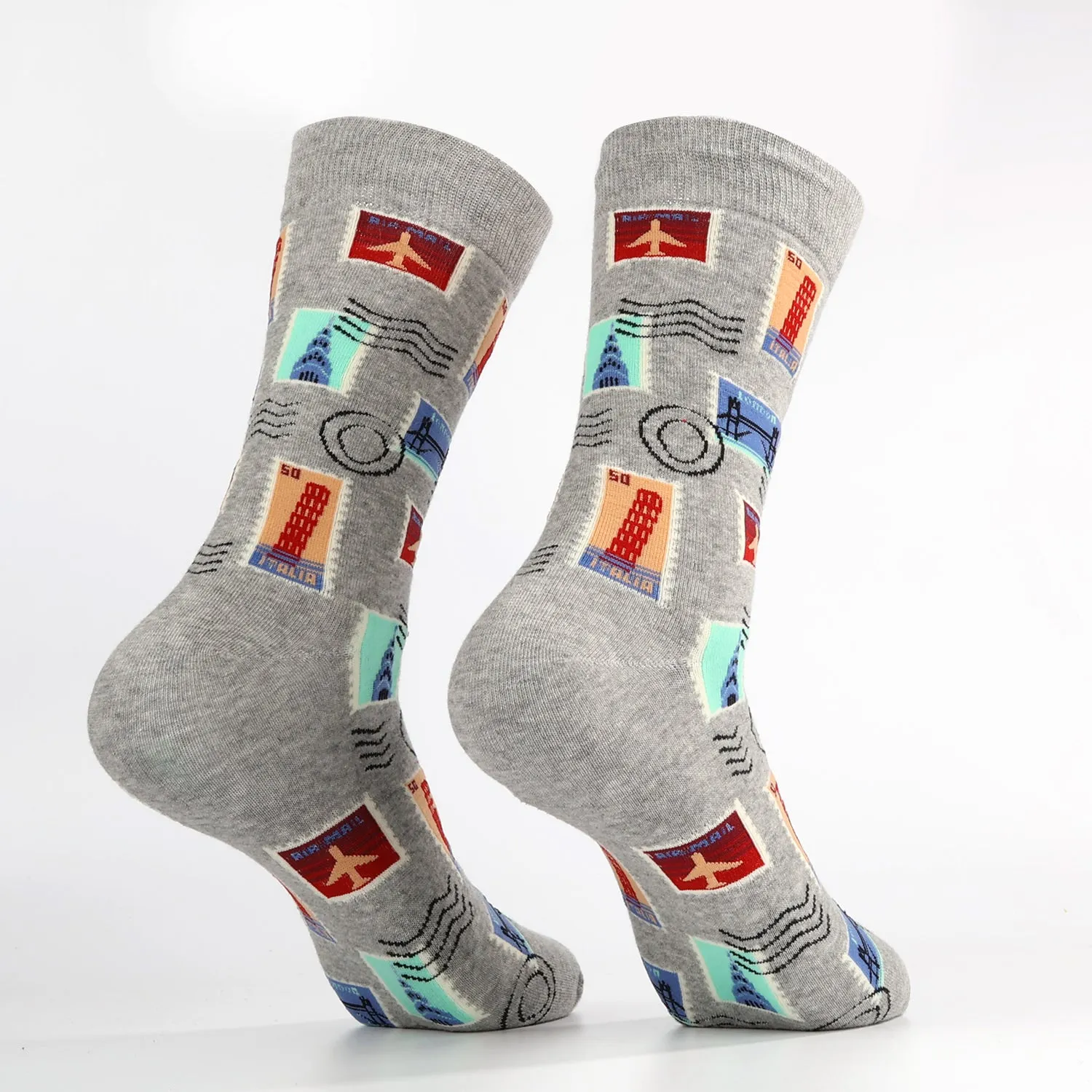 Gray Stamp Socks