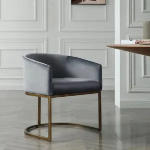 Gray Velvet Dining Chair