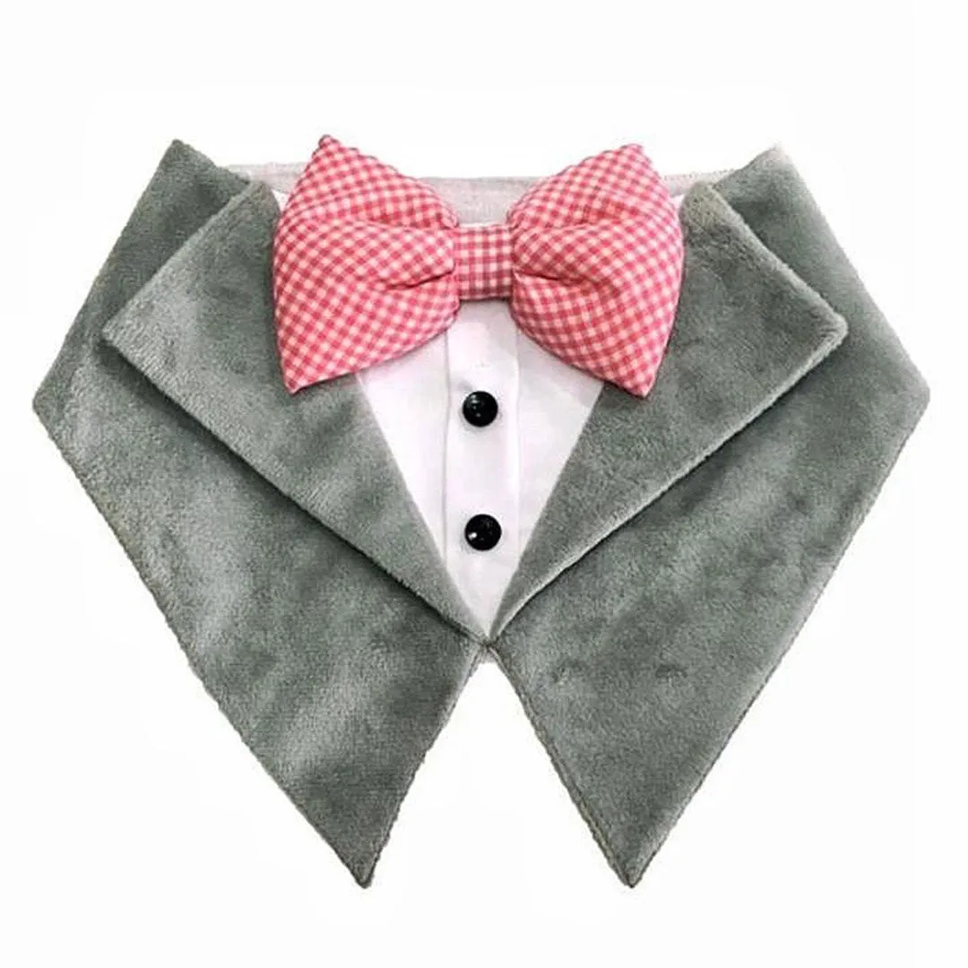 Gray Velvet Tuxedo Vest Bandana