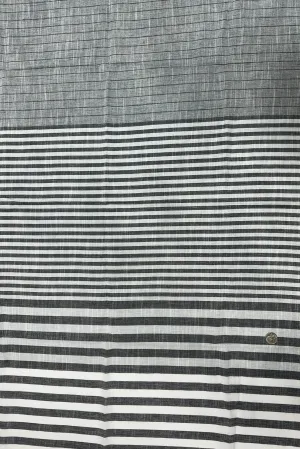 Gray White Large Stripe Cotton Novelty COT-183