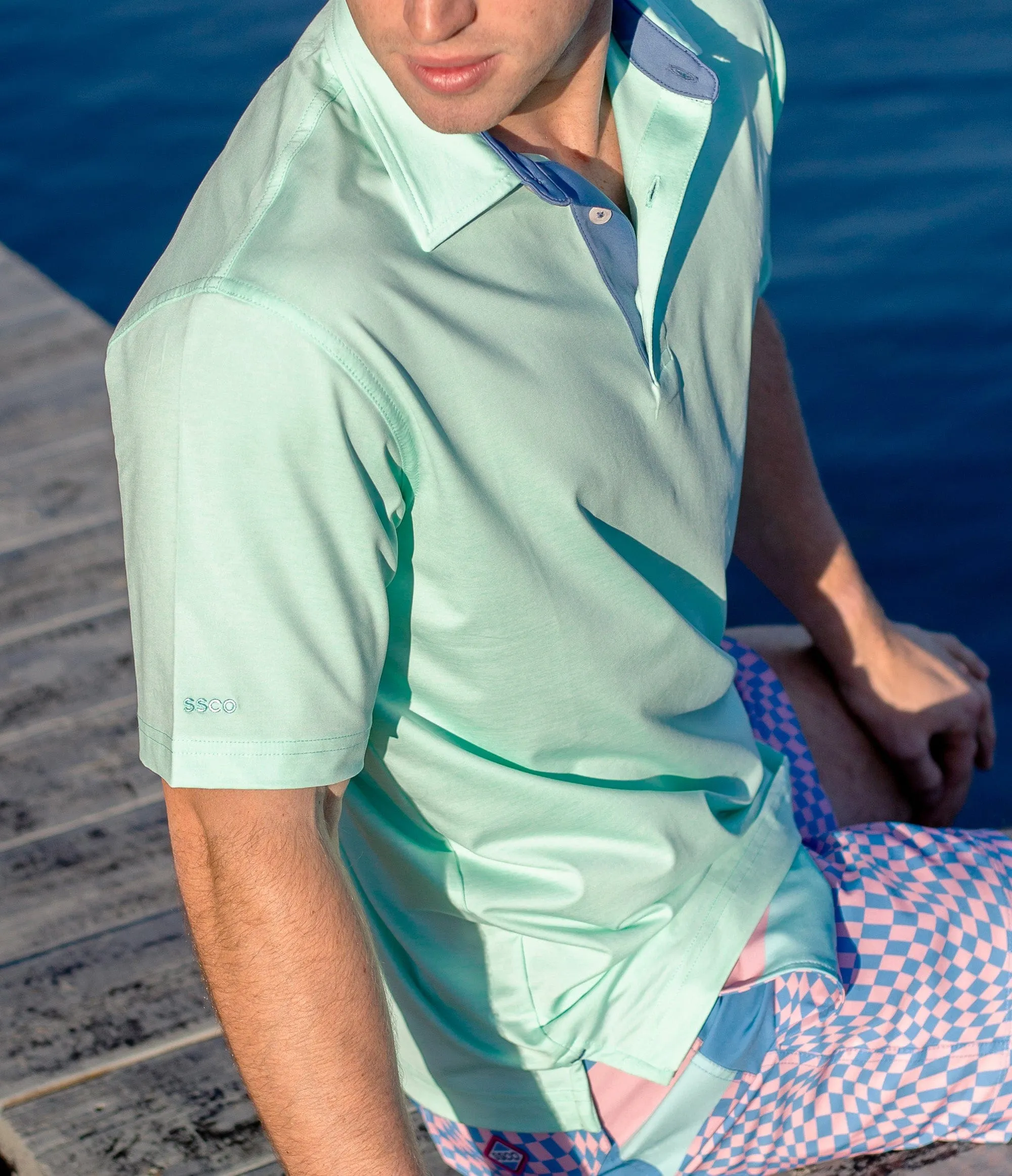 Grayton Heather Polo - Reef