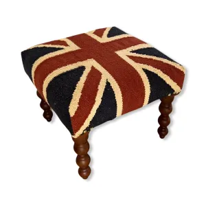 Great Britain Union Jack Bench | Foot Rest Pouf Solid Base