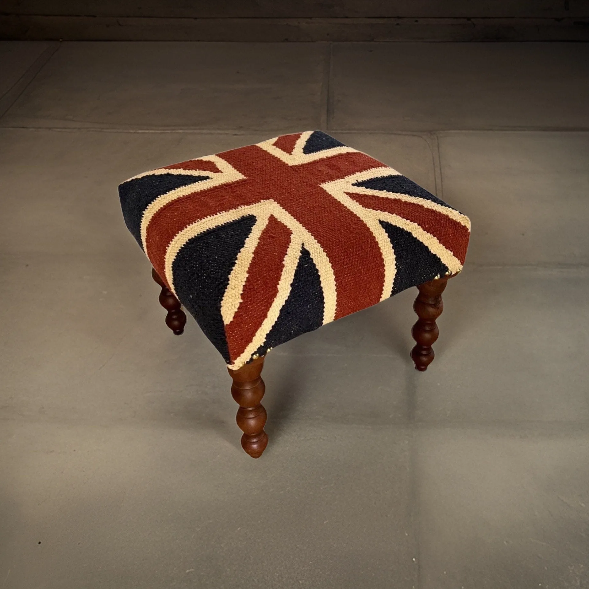 Great Britain Union Jack Bench | Foot Rest Pouf Solid Base